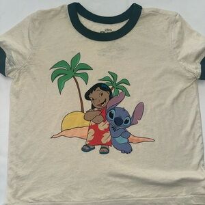 Set of 2  Disney Kids Cream and Blue Lilo & Stitch T-Shirts